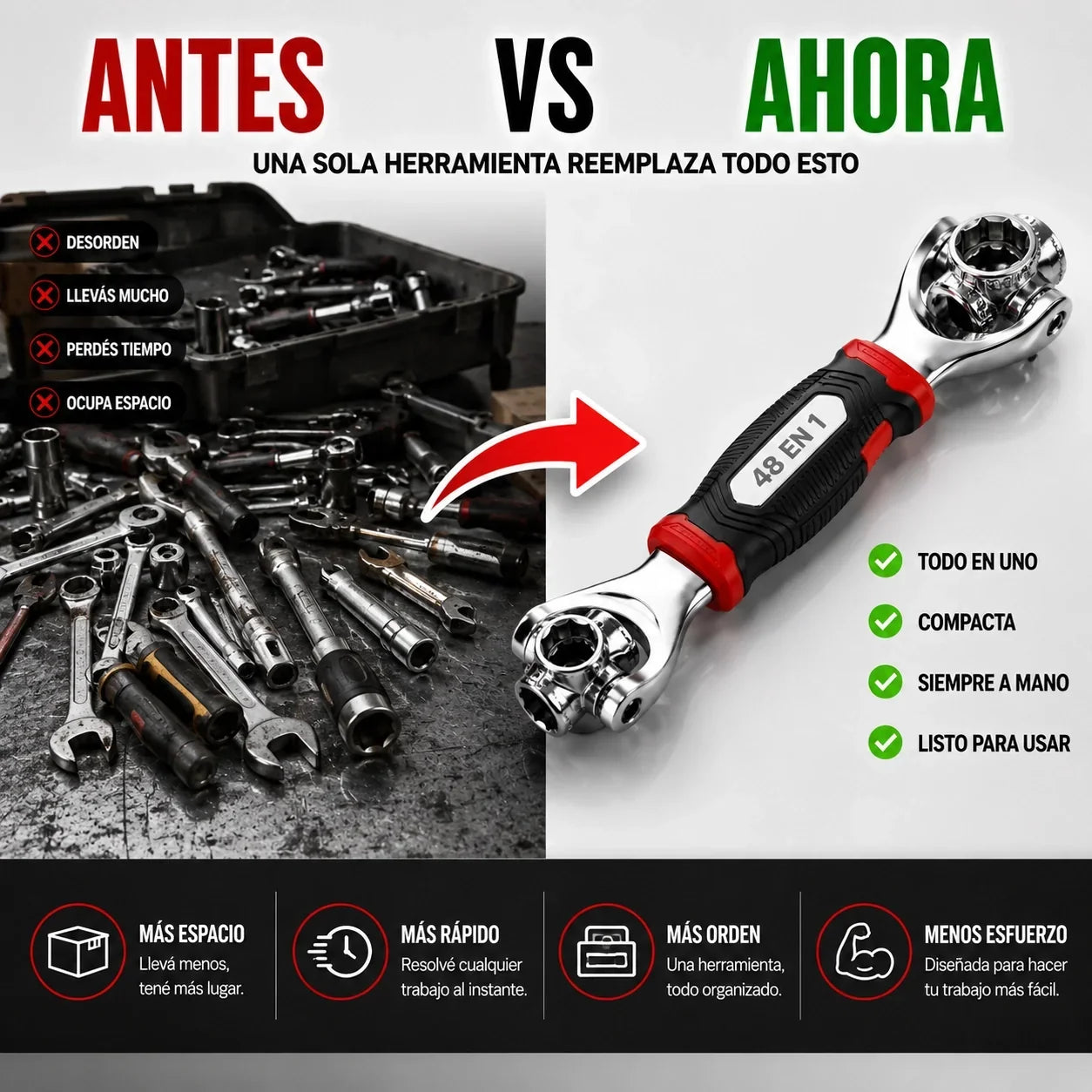 Llave Multifuncional 48 en 1 — La Herramienta que lo Hace Todo